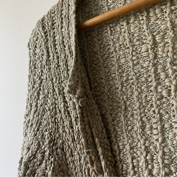 Sirocco Knit Cotton Blend Button Through 3/4 Sleeves Ivory Cardigan Medium - Picture 10 of 11